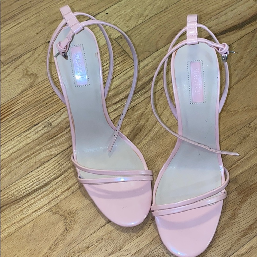 Pink strappy heels